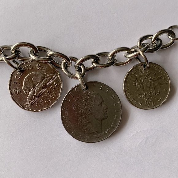European coins charm bracelet - Picture 11 of 12
